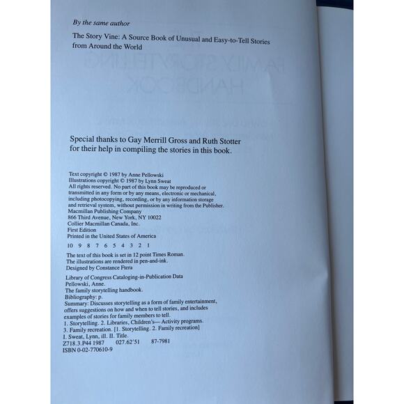 The Family Storytelling Handbook by Anne Pellowski Hardcover Book Pre-Loved - Picture 6 of 6